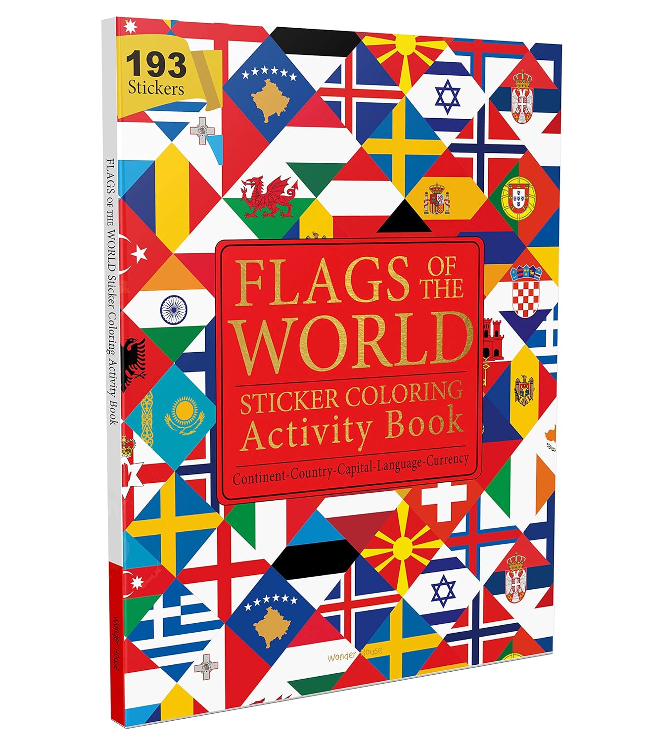 Flags of the World - Sticker Coloring Activity Book for Children:Conti book cover