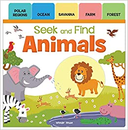Seek and Find - Animals: Early Learning Board Books with Tabs book cover